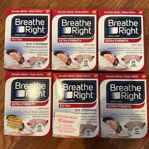 Breathe Right Strips 6 Boxes of 26 strips New